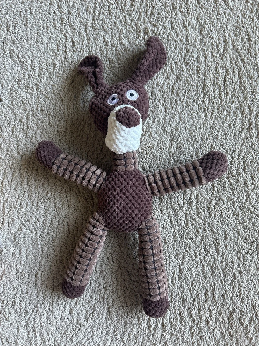 Textured Corduroy Plush Donkey Dog Squeaker Toy NWOT